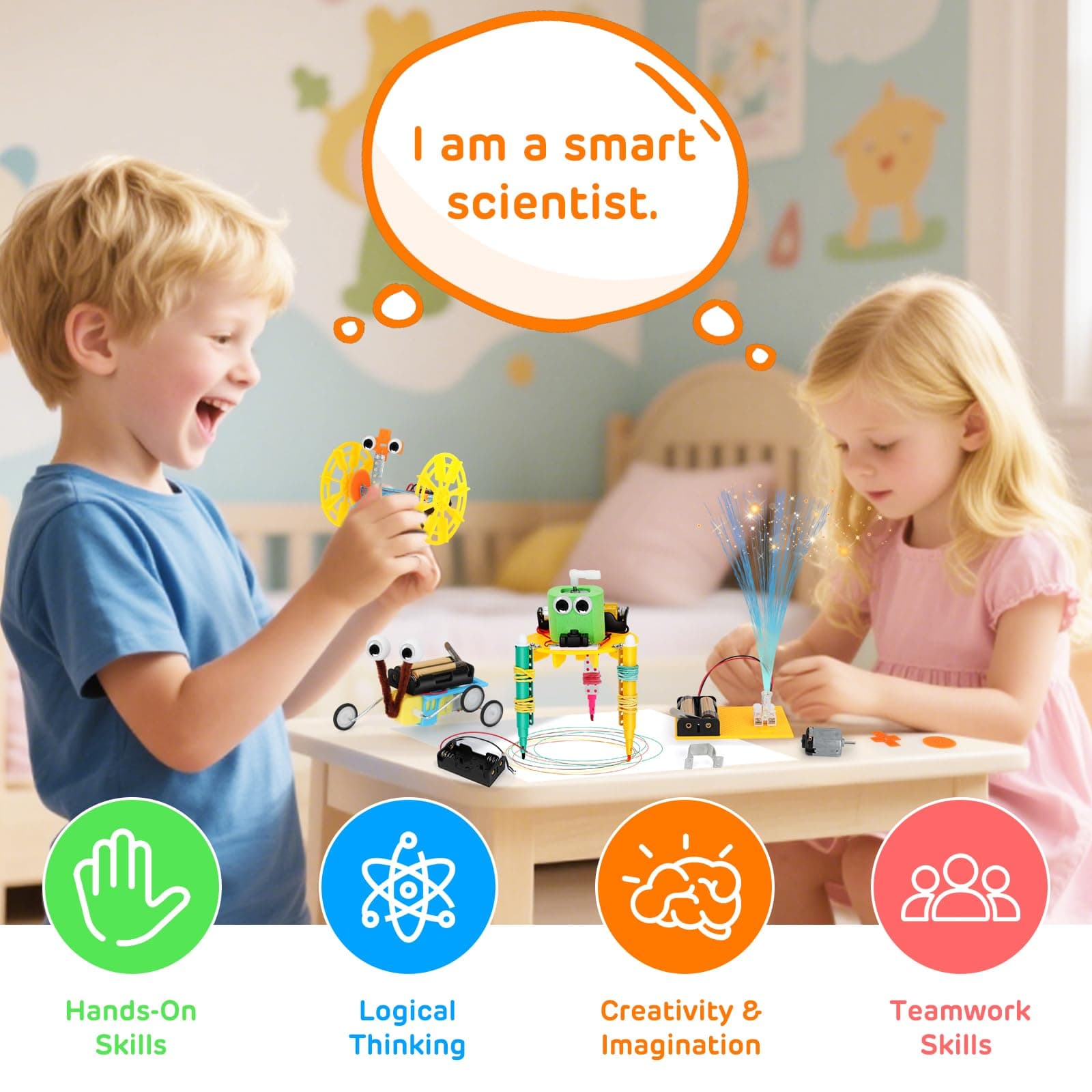 Eocean Science Kit for Kids 8-12, DIY Toys for Boys 7–8 Years Old, 6 in 1 Robotics Kit STEM Toys for Kids Ages 6 7 8 9 10 11 12, Science Experiment Learning & Education Toy Gift thumbnail 5