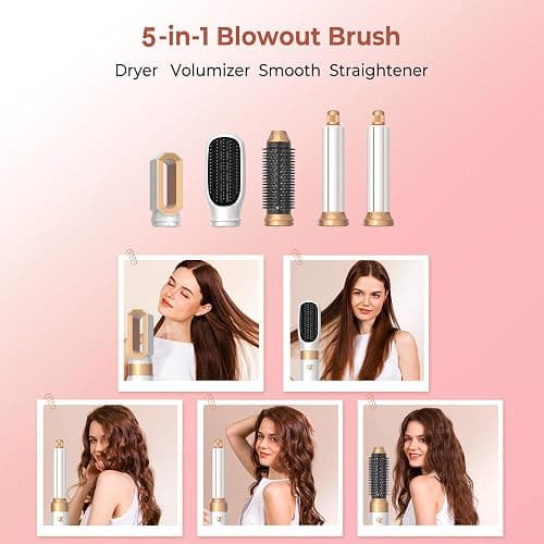 Air Styler 5 In 1 Magic Styler Avec 1000W Seche Cheveux, Brushing Brosse Soufflante, Auto Boucleur a Air, Brosse Soufflante Lissante, pour Sécher, Boucler, Lisser thumbnail 9