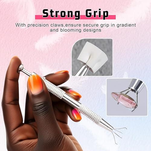 Nail Sponges for Ombre Gel Polish Patting Sponge Grabber Pat Nails Art Tool | Nail sponges for ombre gel polish patting nail art: 120pcs sponges and grabber pen.Patting gel polish palette paint tools kit thumbnail 5