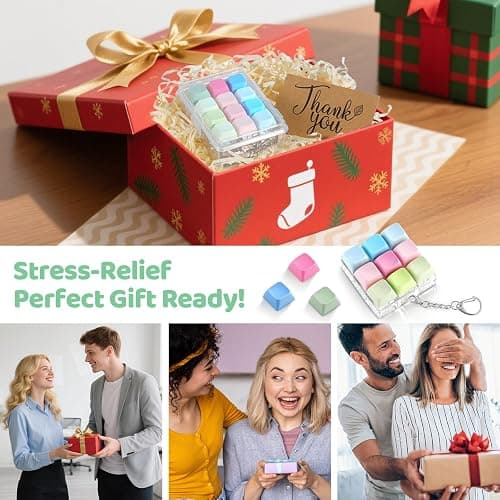Keyboard Fidget Toy with 3 Extra Keycaps – 9 Key Fidget Keychain Stress Relief Fidget Clicker – Clicky Fidget Toys for Adults, Improve Focus & Relieve Anxiety at Work, Travel – Stress Relief Gifts thumbnail 4