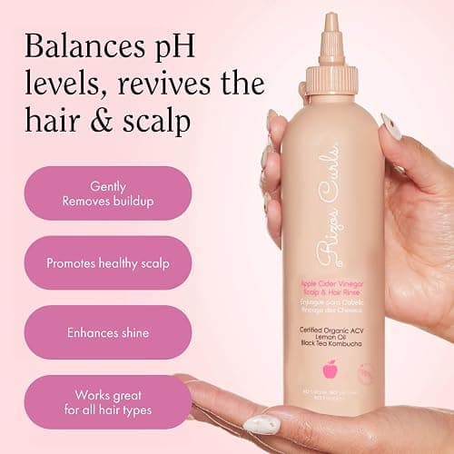 Rizos Curls Apple Cider Vinegar Scalp & Hair Rinse, Clarifies to Remove Product Buildup, Balance Oils, Revive Hair & Scalp, Enhances Softness & Shine, 10 oz thumbnail 5