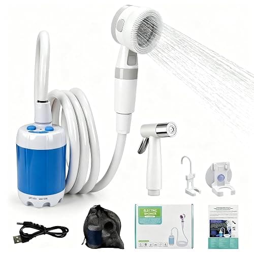 Portable Camping Shower Pump - Rechargeable Outdoor Shower Head Sprayer, Pumps Water from Bucket. Experience Refreshment Anywhere, Perfect for Camping, Hiking, Travel, Car Washing & Pet Cleaning - Image 1