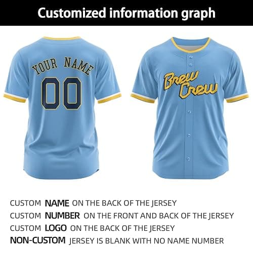 Custom Baseball Jersey - Personalized Name & Number | City Connect Shirts for Men, Women & Kids | Sports Team Uniforms thumbnail 2