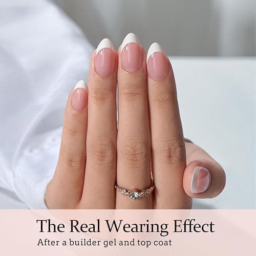 BTArtboxnails French Gel Nail Tips - French Tip Press on Nails Pink Short Almond XCOATTIPS for Nail Extensions thumbnail 3