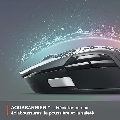SteelSeries Aerox 5 Wireless - Souris gaming perforée RGB - Design ultra-léger et étanche - 9 boutons - Bluetooth/2.4 GHz - Capteur optique TrueMove Air 18K DPI thumbnail 5