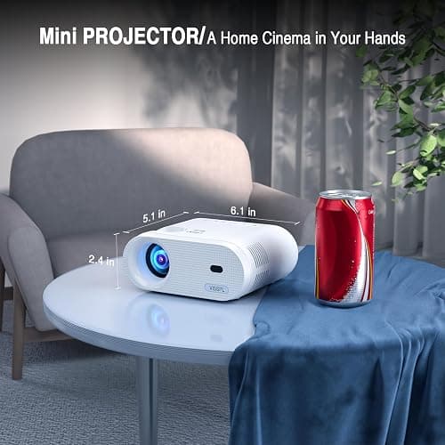 Mini Projector, VISSPL Full HD 1080P Video Projector, Portable Outdoor Projector with Tripod, Kids Gift, Home Theater Movie Phone Projector Compatible with Android/iOS/Windows/TV Stick/HDMI/USB thumbnail 3