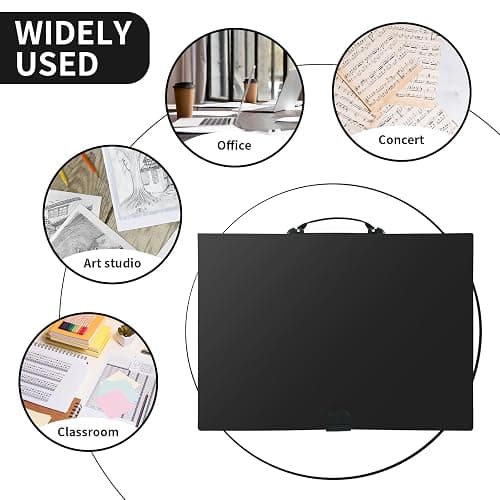 JJRING 16x22 Art Portfolio Folder for Diamond Painting, 40-Pocket Portfolio Binder Featuring Clear Plastic Sleeves, Display Book with Handle for Artwork and Document Storage, Black thumbnail 7