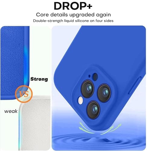 Vooii Compatible with iPhone 16 Pro Case, Liquid Silicone Upgrade [Camera Protection] [Soft Anti-Scratch Microfiber Lining] Shockproof Phone Case for iPhone 16 Pro 6.3 inch - Klein Blue thumbnail 4