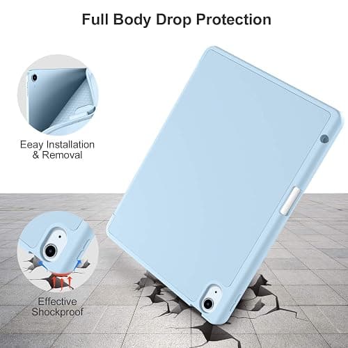 Akkerds Compatible with iPad Air 11 Inch Case 7th/6th Generation (M3/M2) 2025/2024, for iPad Air 5th/4th Generation Case 10.9 Inch 2022/2020 with Pencil Holder[Auto Sleep/Wake], Sky Blue thumbnail 4