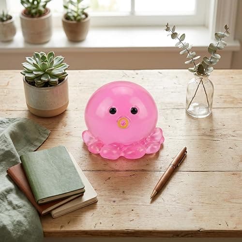 GWZTIO Octopus Squishies, Octopus Stress Ball, Fidget Tool for Study Concentration and Office Stress Relief, Octopu Sensory Tool for Anxiety Management and Travel Entertainment (Rose Red) thumbnail 6