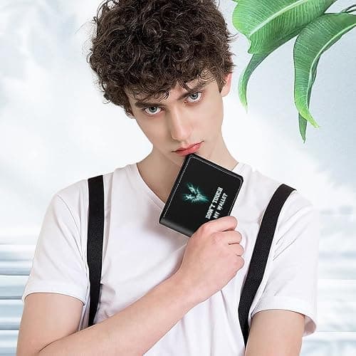 Teen Boys Cool Wallet Funny Leather Wallets Credit Id Card Cash Holder Black Rfid Blocking Zipper Cute Kawaii Aesthetic Wallets With Coin Pocket Id Window For Teen Boy Male Youth Guys Men Teenager thumbnail 7