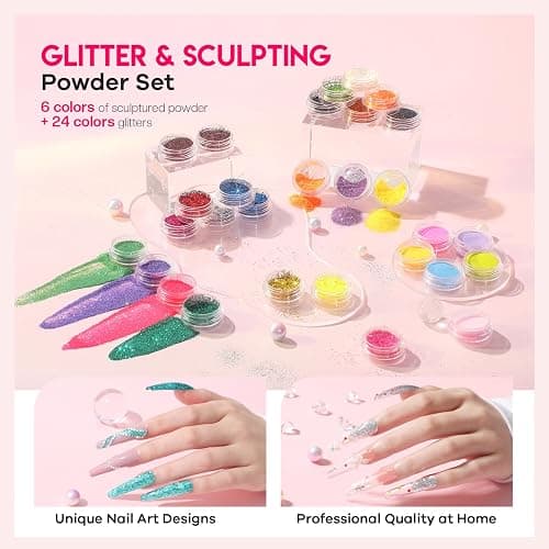 Glamonade Acrylic Nail Kit for Beginners: Professional Acrylic Nail Kit Set with Everything with Drill Powder Nail Art Starter Tech Kit at Home Salon Gift thumbnail 4