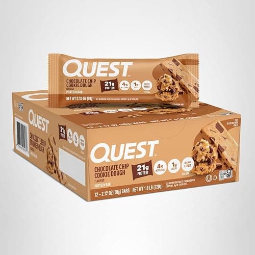 Quest Nutrition Chocolate Chip Cookie Dough Protein Bars, High Protein, Low Carb, Gluten Free, Keto Friendly, 12 Count thumbnail 10