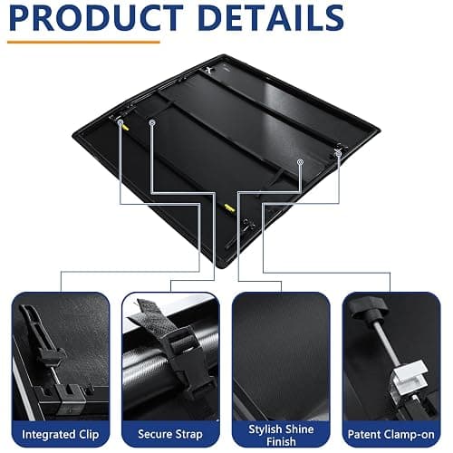 PENSUN 5.8FT Soft Tri-fold Truck Bed Tonneau Cover for 2007-2025 Chevy Silverado 1500, GMC Sierra 1500 Tonneau Cover Bed, 69.6" Bed thumbnail 2