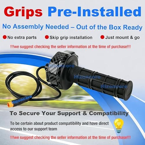 Ebike Full Twist Throttle for Macfox, 3 Pin Surron Style Throttle Grip Kit 12V-72V Compatible with HappyRun Freego Heybike Electric Dirt Bike thumbnail 3