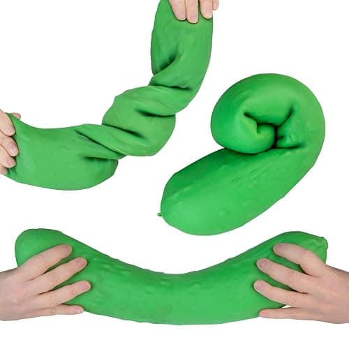 ORB Easy Sqweezy Giant Stretchy Pickle - Stretches Up to 6 Feet Long - Huge Jumbo Sized Squishy Veggie Toy, Perfect to Squeeze for Stress Relief - Fun Novelty Sensory Fidget Toy for Kids and Adults - Image 1
