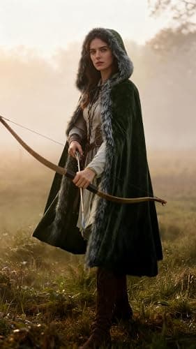 Medieval Hooded Cloak Renaissance Viking Cloak Fur Cape with Hood for Men and Women thumbnail 5