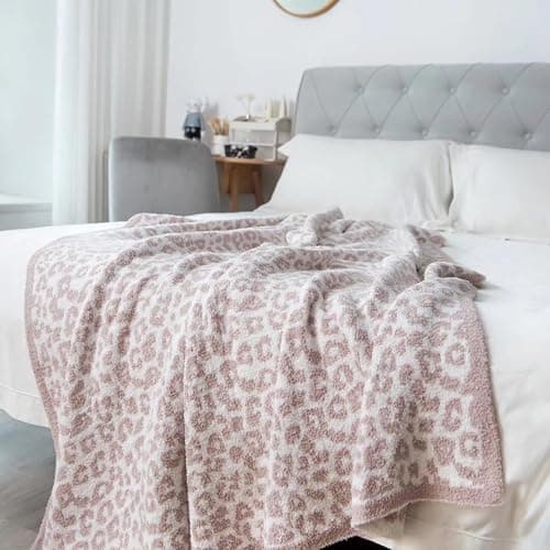 Ultra Soft Leopard Throw Blanket for Couch, Lightweight Warm Fluffy Reversible Cream Cheetah Throw Blanket for Sofa Bed Decor, Beige thumbnail 7