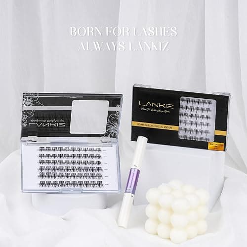 LANKIZ Lash Clusters for DIY Lash Extension, D Curl Individual Lashes, 10-16mm Cluster Lashes That Look Like Extensions, Natural Look Lash Extension at Home - Babysbreath D-Mix thumbnail 5