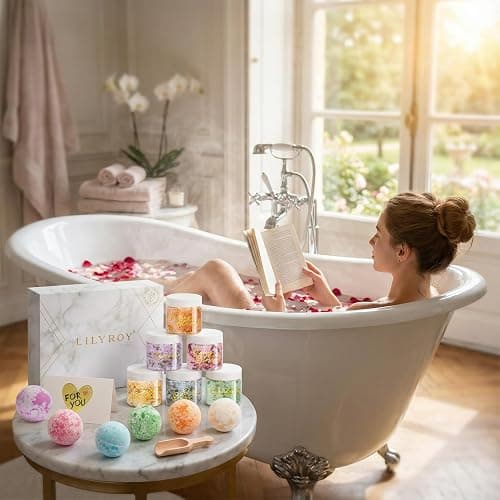 Christmas Gifts for Women - 15 Pcs Luxury Spa Gift Set Bath and Body Gift Set for Mom & Dad | Perfect Mothers Day Gifts, Birthday Gifts with 6 x 150g Bath Salt & 6 x 100g Bath Bomb thumbnail 6