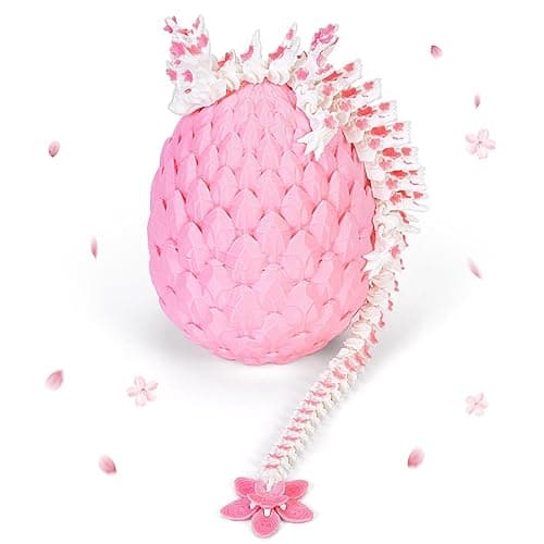 zhancydeal 3D Printed Cherry Blossom Crystal Dragons (Pink + Egg) thumbnail 4