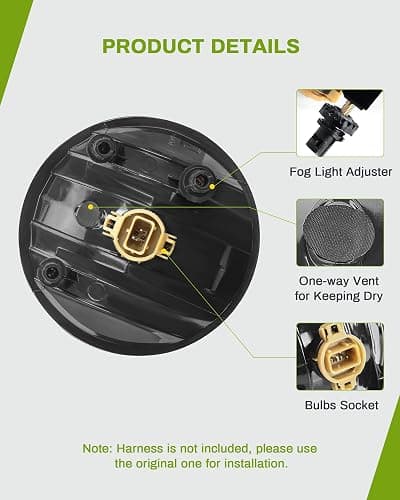 AUTOSAVER88 Fog Lights Assembly Compatible Replacement with 2007 2008 2009 2010 2011 2012 2013 GMC Sierra 1500 07 08 09 10 11 12 13 14 Sierra 2500HD 3500HD (NOTE: Not Fit Classic Models) -Smoke Lens thumbnail 3
