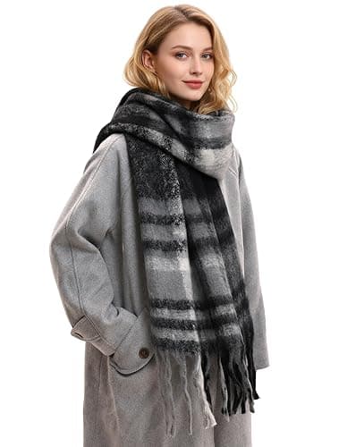 Scarf for Women Winter Warm Long Shawl Large Scarves Cold Weather Thick Blanket Scarfs Colorful Plaid - Image 1