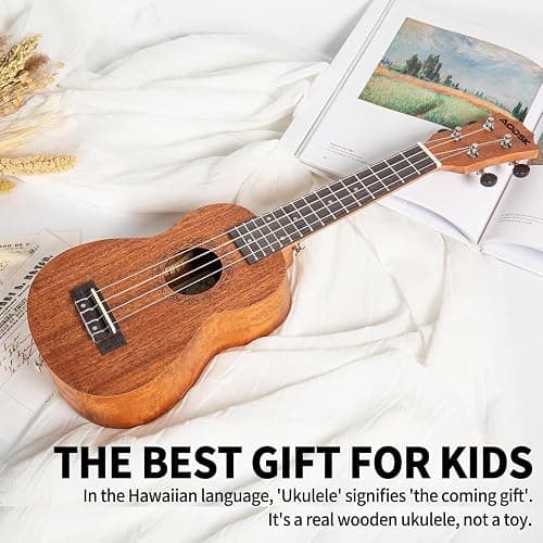 AODSK Soprano Ukulele for Beginner 21 Inch Ukelele with Gig Bag Strap Nylon String 4 Picks Holiday Gift thumbnail 4