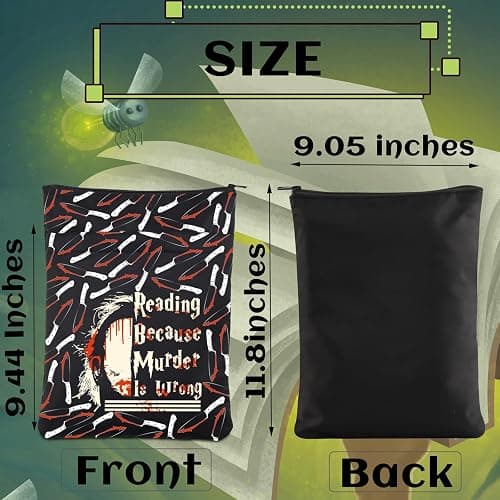 CMNIM Horror Movie Merchandise Gifts Reading Because Murder is Wrong Book Sleeve Killer Fans Horror Book Cover Protector thumbnail 3