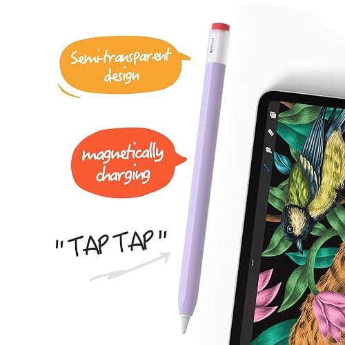 ELETIUO Silicone Case Compatible with Apple Pencil 2nd Generaion Cover,Protective Holder Grip Sleeve with Cap Accessories Compatible with iPad Pro 11 12.9 inch,Purple thumbnail 3