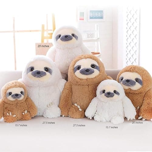 Winsterch Large Sloth Stuffed Animal,Kids Fluffy Stuffed Sloth Teddy Bear Birthday, Big Plush Sloth Gifts for Boys and Girls Sloth Toy (20 Inches, Brown) thumbnail 6