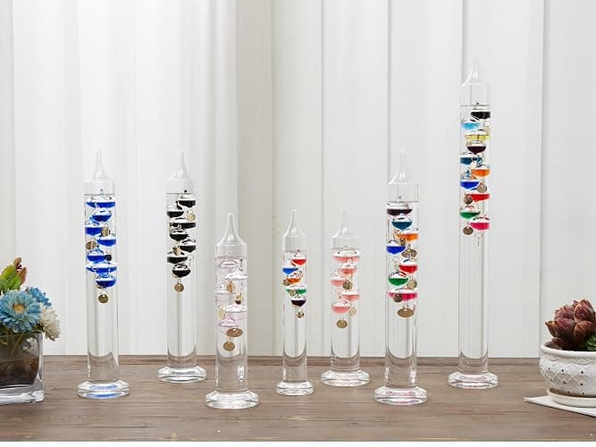 20.5inch Large Glass Galileo Thermometer with 10 Multi Colored Balls with Gold Tags from 60ºF to 96ºF Galileo Thermometer Gorgeous Gift for Family Friends Present Home Office Indoor and Outdoor Décor thumbnail 3