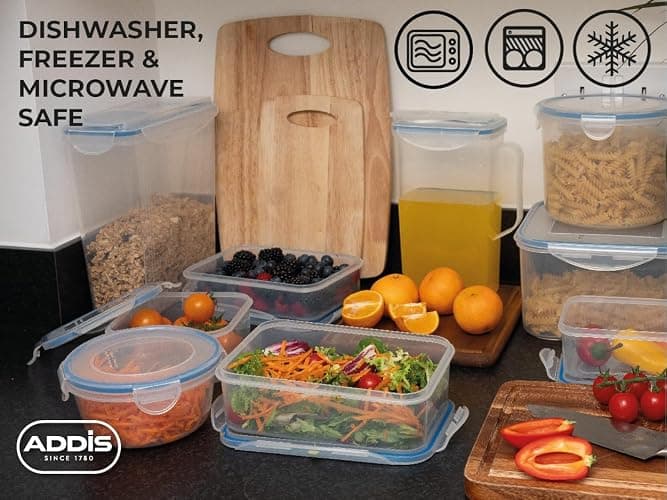 Addis Clip Tight Food Storage Container Large 5.3 Litre Rectangle Airtight Silicone Seal Containers Bpa Free Easy Locking Lid Clips, Clear Transparent thumbnail 6