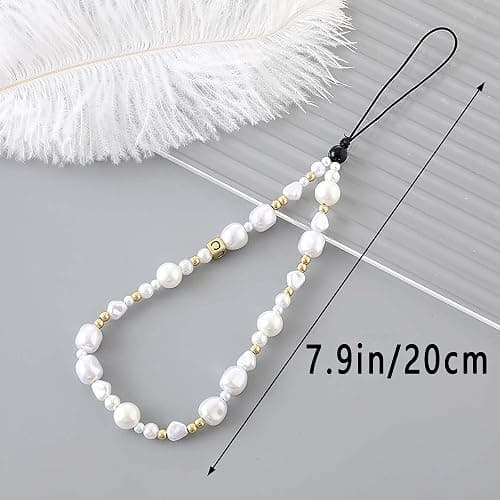 Staqlo Beaded Phone Charm Cute Fixed Beads Pearl Wristlet Chain Camera Wrist Strap CarKey Lanyard - PH-hdcy-44 thumbnail 5