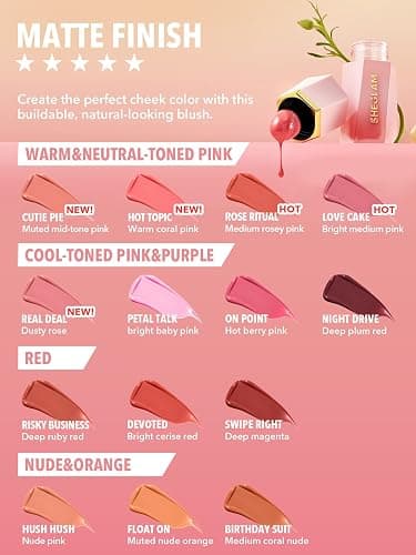 SHEGLAM Color Bloom Liquid Blush Makeup for Cheeks Matte Finish-Cutie Pie thumbnail 5