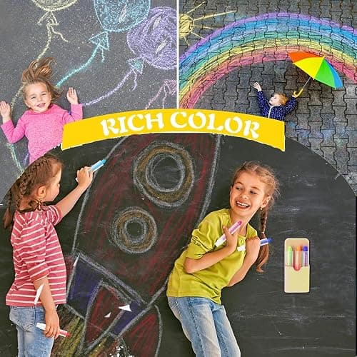 12pcs Dustless Chalk for Kids Colored Chalkboard Chalk with Pen Holder Blackboard Eraser Sidewalk Chalk for Kids Dust Free Chalk Crayons for Children Students Teacher Drawing Writing thumbnail 8