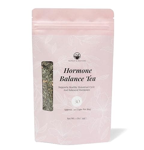 Remedy & Restore Herbal Tea for Hormone Balance - Natural Menstrual Cycle Support, Spearmint Flavor, Loose Leaves, 1 Count - Image 1