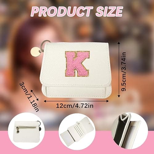 Girls Wallet, Initial Women's Wallets, White Small Wallet for Kids with 5 Card Slots Holder, Personalised Purses Gifts for Girls and Women, Birthday Gift, Christmas Gifts, Travelling Wallets Gift thumbnail 3