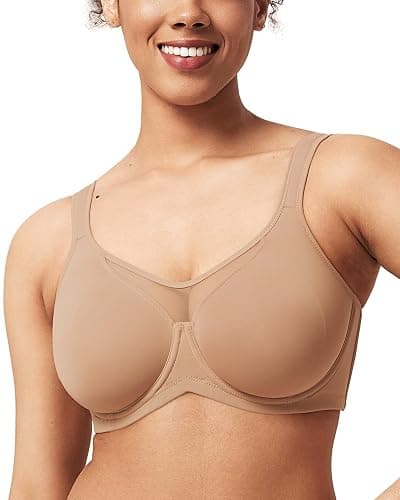 HSIA Minimizer Bras for Women Plus Size, Full Coverage Coolcomfort T Shirt Unlined Bra with Underwire for Heavy Breast thumbnail 3