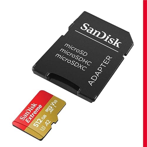 SanDisk 512GB Extreme microSDXC UHS-I Memory Card with Adapter - Up to 190MB/s, C10, U3, V30, 4K, 5K, A2, Micro SD Card - SDSQXAV-512G-GN6MA thumbnail 2