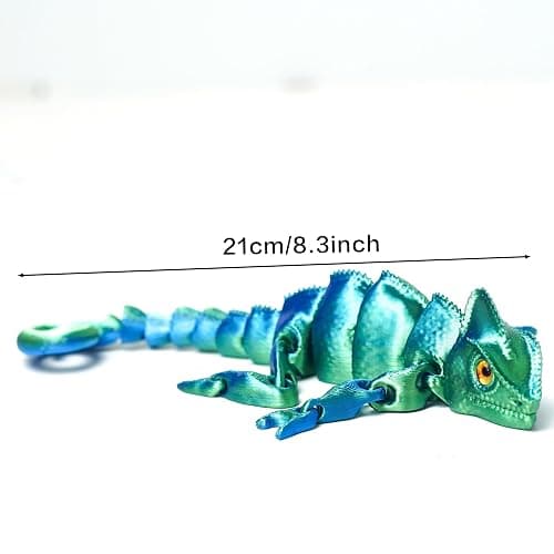 3D Printed Lizard Model with Eyes,Flexible Animals Toy Statue,Movable Joints,Home Office Decor,Interesting Toys,Festival Gifts toco,Fidget Toys, Executive Desk Animals Toy (GB) thumbnail 2