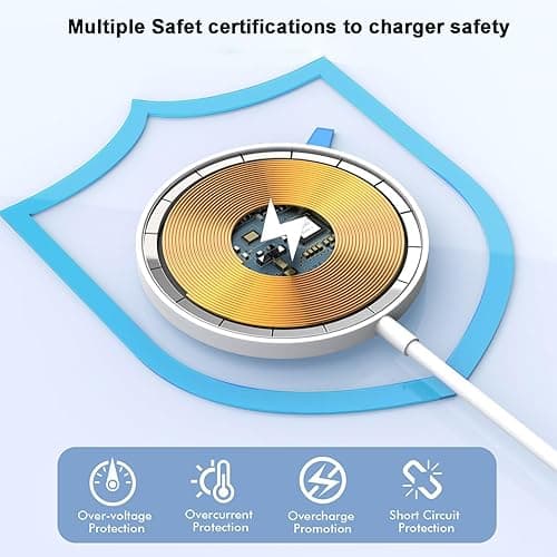 2 Pack Fast Mag-Safe Wireless Charger,10 FT Apple Magnetic Wireless Charger with USB C Charging Plug 15W iPhone Charging Pad for iPhone 16/16 Pro/Pro Max/15/14/13/12/Plus/Pro/Pro Max,AirPods 3/2/Pro 2 thumbnail 4