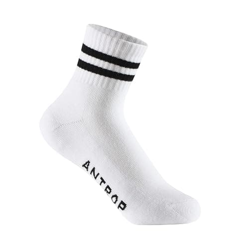 Antrop Quarter Crew Cotton Heel Tab Athletic Running Cushion 6 Pairs Socks, White, 9-12 thumbnail 4
