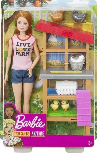 Barbie Chicken Farmer Doll, Red-Haired, and Playset with Henhouse, 3 Chickens, 2 Chicks and More, Career-Themed Toy for 3 to 7 Year Olds (Amazon Exclusive) thumbnail 6