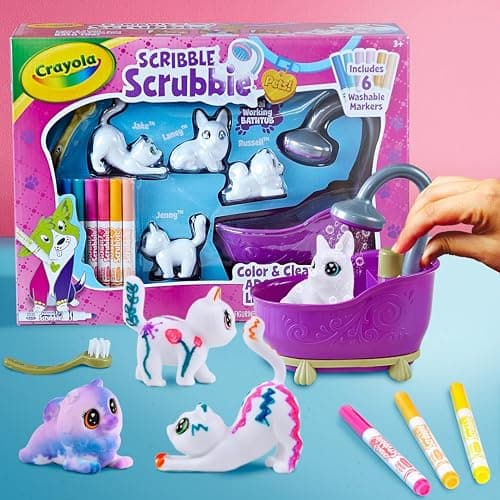 Crayola Scribble Scrubbies Tub Set (4 Pets), Holiday for Kids, Washable Pet Care Toy, Coloring Animal Craft, Stocking Stuffer Toys for Girls & Boys, 3+ thumbnail 3