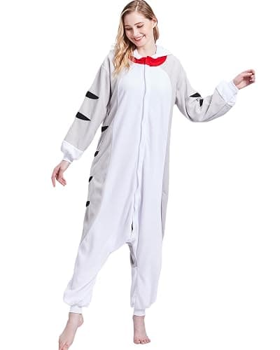 QUERITU Adult Onesie Pajamas - Unisex Halloween Animal Cosplay Costume Sleepwear - Comfy One-Piece Suit for Men & Women thumbnail 3