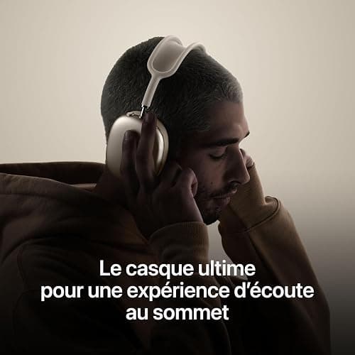 Apple AirPods Max Casque Circum-auriculaire sans Fil, réduction Active du Bruit de Niveau Pro, Mode Transparence, Audio Spatial personnalisé, Recharge USB C, Lumière stellaire thumbnail 3