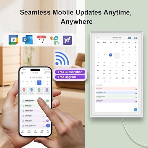 JSUSOU 15.6 Inch Digital Smart Calendar with FREE APP for Fridge & Wall Touch Screen, Magnetic Refrigerator Mount, Electronic Planner for Office Desk, Gift for Parents & Kids, White thumbnail 3