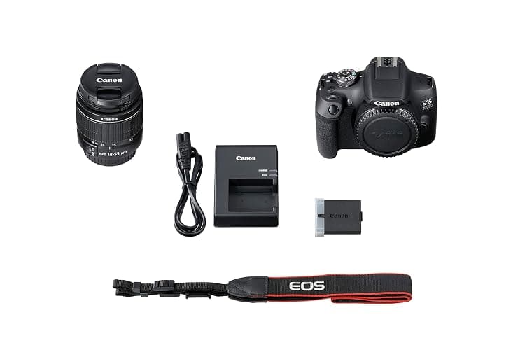 Canon EOS 2000D Spiegelreflexkamera - mit Objektiv EF-S 18-55 F3.5-5.6 III (24,1 MP, DIGIC 4+, 7,5 cm (3.0 Zoll) LCD, Display, Full-HD, WiFi, APS-C CMOS-Sensor), schwarz thumbnail 5