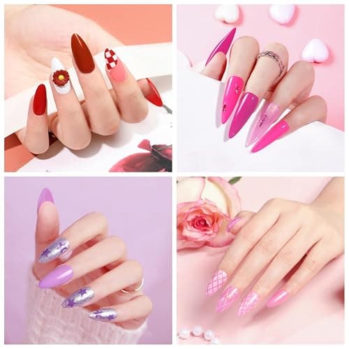 COSCELIA 25PCS Gel Nail Polish Set Spring Summer Colors Gel Nail Polish Soak Off with Glossy Matte Silver Golden Glitter Top Coat Red Brown Black White Green DIY Gifts for Women Girls thumbnail 3